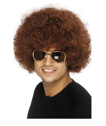 Afro pruik bruin - Afropruiken, Verzenden, Nieuw