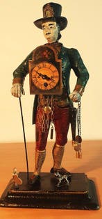 Klokkenmannetje tafelklok - Legering - 1940-1950