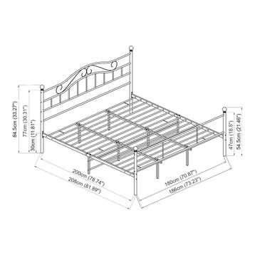 Metalen bedframe Florenz incl. matras 180x200 cm zwart, Verzenden, Nieuw