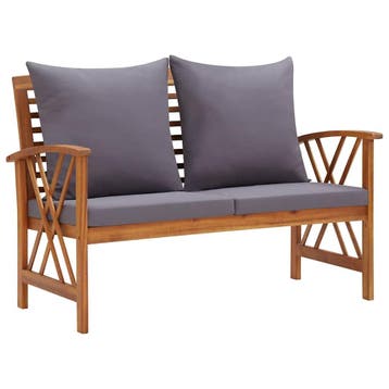 vidaXL Tuinbank met kussens 119 cm massief acaciahout, Tuin en Terras, Verzenden, Nieuw, Hout