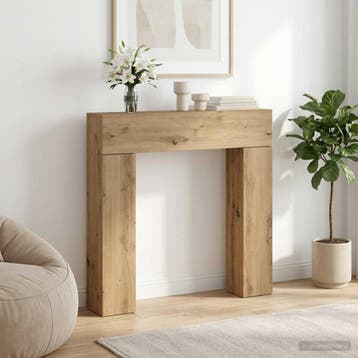vidaXL Haardomlijsting Artisanaal eiken 102 x 18 x 100,5 cm, Verzenden, Nieuw