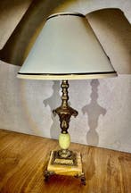 Staande lamp - Messing, Marmer, Onyx - Uniek item