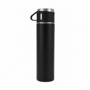 Thermosfles Zwart 0,5 Liter – Ø8,4 x 32 cm – Met Beker, Verzenden, Nieuw in verpakking