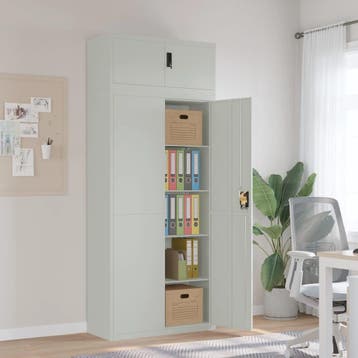 vidaXL Archiefkast 90x40x220 cm staal lichtgrijs, Verzenden, Nieuw