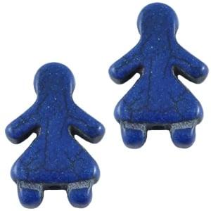 10 x Keramiek Poppetje kraal blauw 16x23 mm (Kralen), Ophalen of Verzenden, Nieuw, Kraal