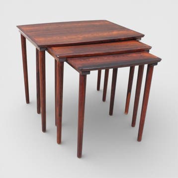 Vintage design mimiset palissander, Huis en Inrichting, Tafels | Bijzettafels, 45 tot 60 cm, Minder dan 55 cm, Gebruikt, Mid century