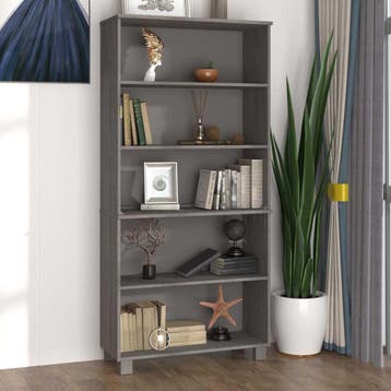 vidaXL buffetkast HAMAR massief grenenhout lichtgrijs, Minder dan 50 cm, Verzenden, Nieuw, Minder dan 100 cm