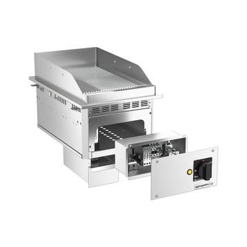 GGM Gastro | Elektrische bakplaat - 4,5kW - Geribbeld - |, Huis en Inrichting, Keuken | Servies, Verzenden, Nieuw, Kop(pen) en/of Schotel(s)