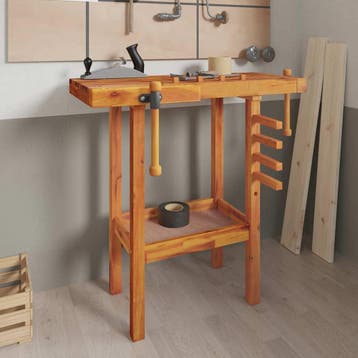 vidaXL Werkbank met bankschroeven 92x48x83 cm massief, Verzenden, Nieuw