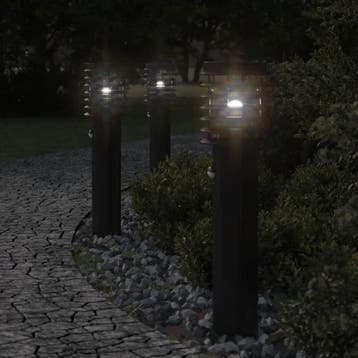 vidaXL Vloerlamp voor buiten met sensor 60 cm roestvrijstaal, Verzenden, Nieuw, Rvs, Vloerlamp
