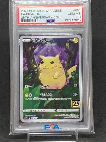 Pokémon - 1 Graded card - Pikachu #001/028 Full art, Foil,, Hobby en Vrije tijd, Verzamelkaartspellen | Pokémon, Nieuw