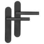 Differnz Amsterdam deurkruk ovaal schild - blind gun metal, Verzenden, Nieuw, Overige materialen, Klink of Kruk
