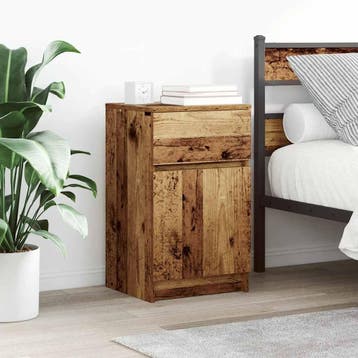 vidaXL Nachtkastjes 2 st 39x35x65 cm bewerkt hout oud, Minder dan 45 cm, Verzenden, Nieuw, 55 tot 70 cm