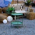 Tuintafel Sandefjord bijzettafel metaal 57,5x46x46cm groen [, Verzenden, Nieuw