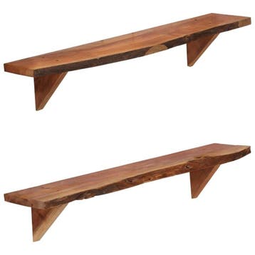Massief Acacia Wandplank 2st | Tweedekansje | OP=OP, Ophalen of Verzenden, Zo goed als nieuw