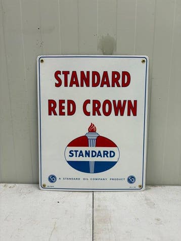 Standard Red Crown – Standard Oil – Emaille Reclamebord –