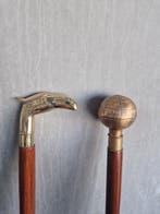 Wandelstok (2) - Hout, Messing, Antiek en Kunst