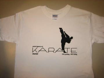 Karate T-Shirt wit met zwarte print, Ophalen of Verzenden, Nieuw, Karate