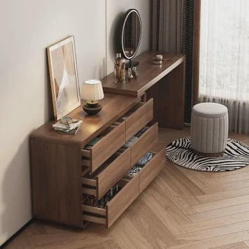 Moderne Houten Kaptafel met Spiegel en Ruime Opbergruimte, Verzenden, Nieuw