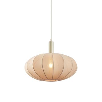 Japandi hanglamp beige met stoffen kap - Bida, Verzenden, Nieuw, Japandi