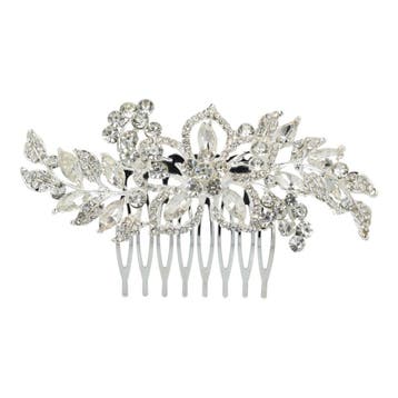 Haarspeld Sierkam Opsteekkam 9cm - Bloemvorm - Strass, Nieuw