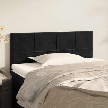 vidaXL Hoofdbord 100x5x78/88 cm fluweel zwart, Verzenden, Nieuw, Zwart, Stof