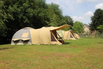 Karsten oppompbare tent type 350 Donkerbeige (2023), Ophalen of Verzenden, Gebruikt, Tot en met 4