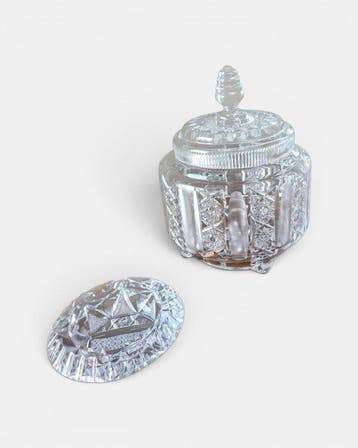 Vintage-Prunk-Set mit Aschenbecher aus Bleikristall - Pot -