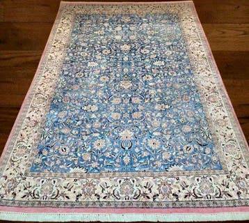 Tabriz - Tapijt - 280 cm - 185 cm - Prachtige marineblauwe, Huis en Inrichting, Nieuw