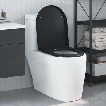 vidaXL Toiletzitting Zwart 49 x 36 x 4 cm Duroplast, Verzenden, Nieuw