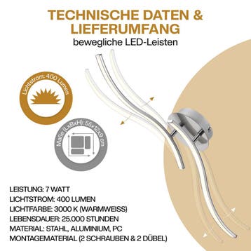 LED Plafondlamp Ny Bolge 3 Spots (Plafondlampen, Interieur), Verzenden, Nieuw