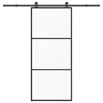 vidaXL Schuifdeur met beslag 90x205 cm ESG-glas en aluminium, Doe-het-zelf en Verbouw, Deuren en Horren, Verzenden, Nieuw