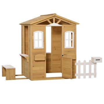 TRUUSK Houten Speelhuisje voor Kinderen - Met Deur, Raam en, Verzenden, Nieuw