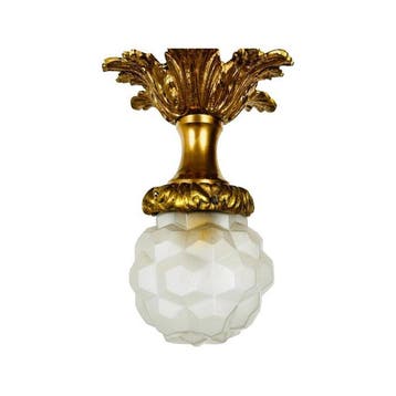Plafondlamp - Vooroorlogs Art Deco messing plafondlamp met