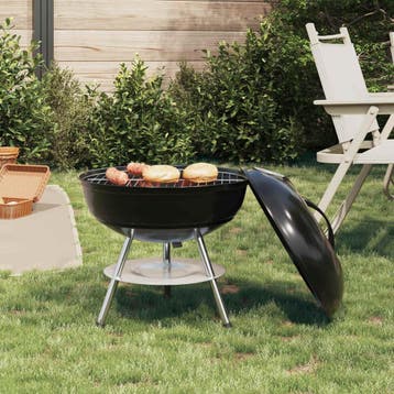 vidaXL Houtskool Grill Zwart 36,5 x 36,5 x 40 cm, Verzenden, Nieuw