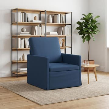 vidaXL Fauteuil Blauw 70 x 81 x 82 cm Stof, Huis en Inrichting, Eenpersoons, Verzenden, Nieuw, Minder dan 150 cm