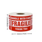 250x Handle with care FRAGILE thank You (Stickers op Rol), Hobby en Vrije tijd, Stickers en Plaatjes, Ophalen of Verzenden, Nieuw