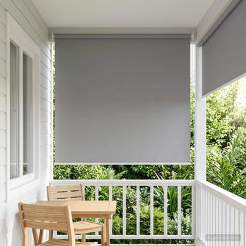vidaXL Buitenrolgordijn UV-bescherming Lichtgrijs 165 x 230, Verzenden, Nieuw