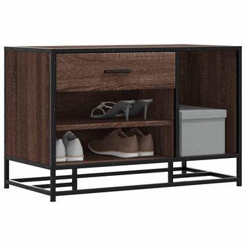 vidaXL Schoenenbank 80x40x53,5 cm bewerkt hout en metaal, Verzenden, Nieuw