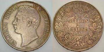 Vereinsdoppeltaler, daalder 1843 Wuerttemberg Wilhelm I 1..., Verzenden