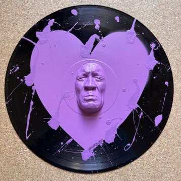 gregos - Violet sadness heart on vinyl record