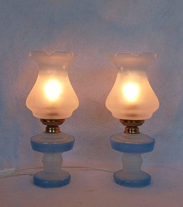 Tafellamp (2) - Glas - Retro/Vintage