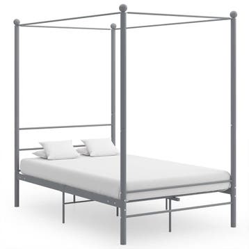 vidaXL Hemelbedframe metaal grijs 120x200 cm, Huis en Inrichting, Slaapkamer | Bedden, Verzenden, Nieuw, Twijfelaar, 120 cm