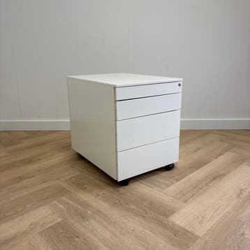 metalen ladeblok vv 4 lades (hxbxd) 52x42x58 cm, wit, Huis en Inrichting, Ophalen of Verzenden, Gebruikt