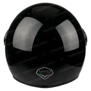 Helm Vito Jethelm Loreto glans zwart, Fietsen en Brommers, Brommerhelmen, Ophalen of Verzenden, Nieuw, Vito