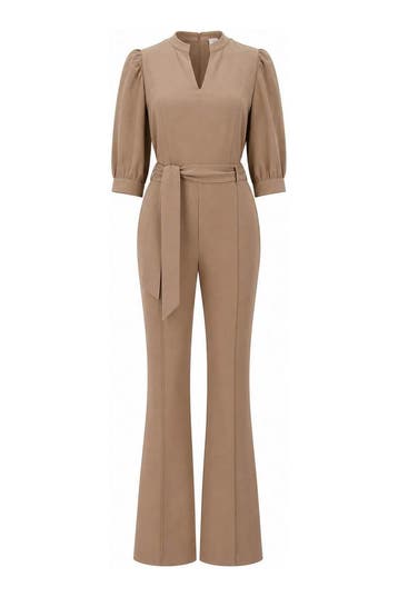 Aaiko Jumpsuit in maat L Beige, Aaiko, Verzenden, Zo goed als nieuw, Beige