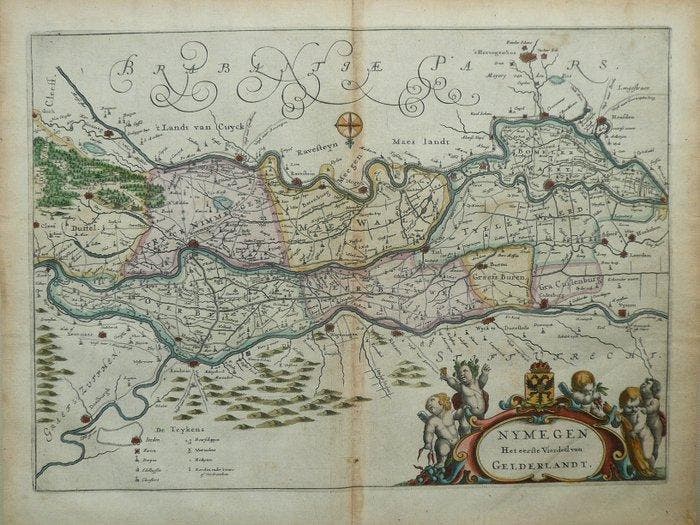 Nederland - Gelderland, Nijmegen, Rivierengebied, Betuwe;, Boeken, Atlassen en Landkaarten