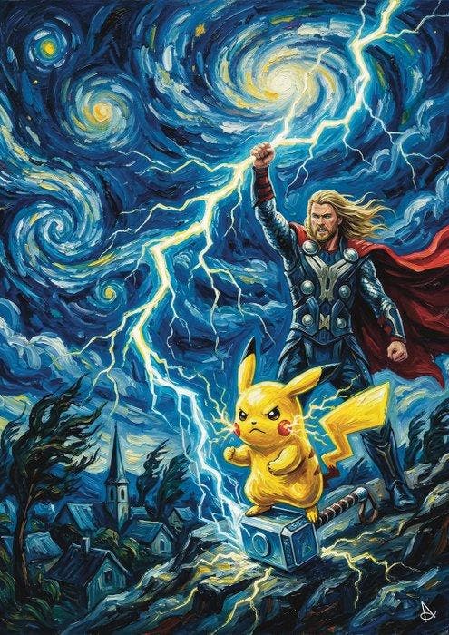 ANDSAL MCMXCI - Pikachu & Thor Eternal Edition Van Gogh, Spelcomputers en Games, Spelcomputers | Overige Accessoires