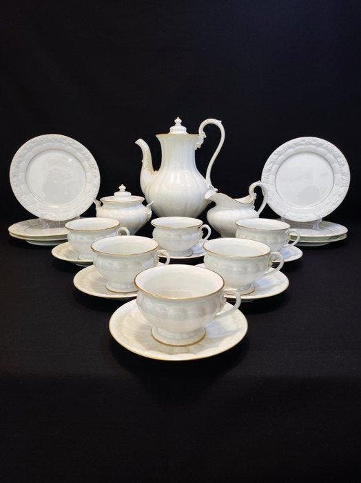 Meissen - Koffieservies voor 6 (21) - X-Form mit Goldrand, Antiek en Kunst, Antiek | Meubels | Tafels