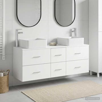 vidaXL Badkamerkastenset 3 st Wit 49,5 x 41 x 63 cm Bewerkt, Verzenden, Nieuw